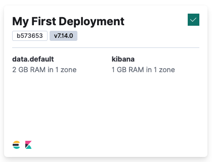 The My First Deployment card in the ECE UI The My First Deployment card in the ECE UI