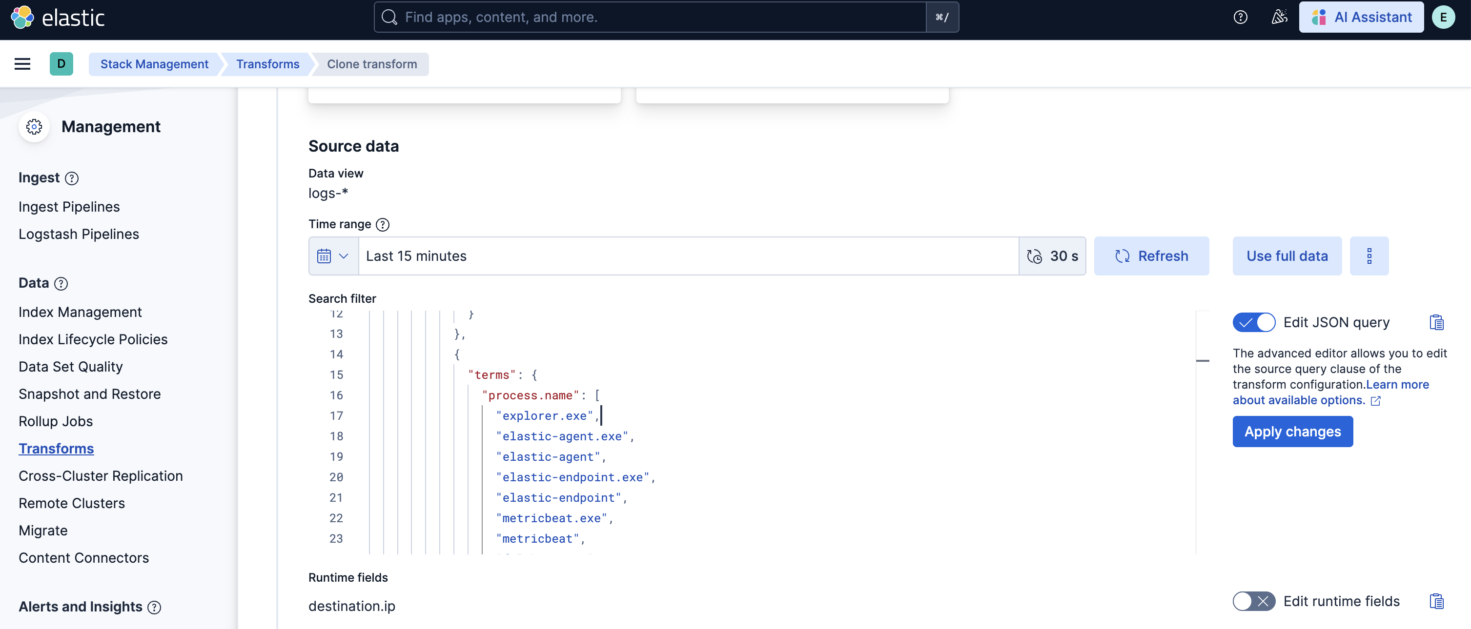 Lateral Movement Detection transform
