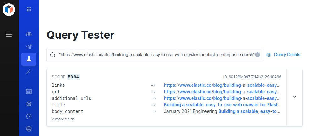 query tester dashboard