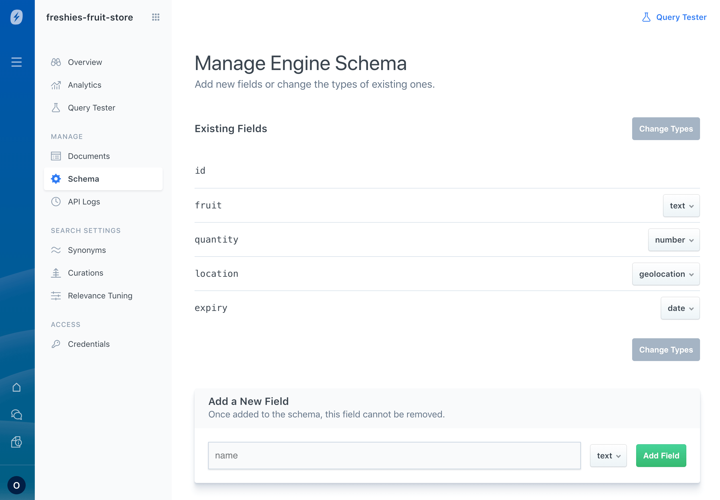 Reviewing and modifying the engine schema