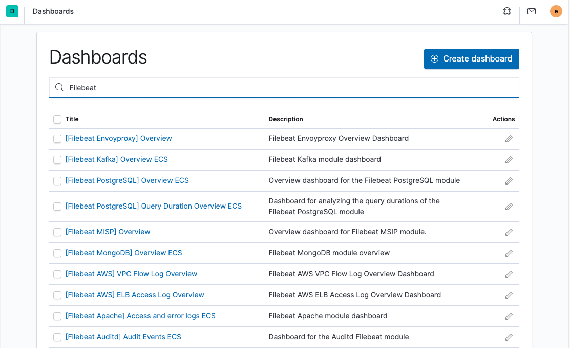 Navigation widget in Kibana