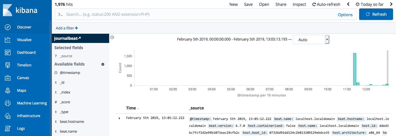 Discover tab with index selected