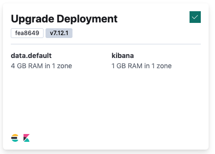 The Upgrade Deployment card in the ECE UI