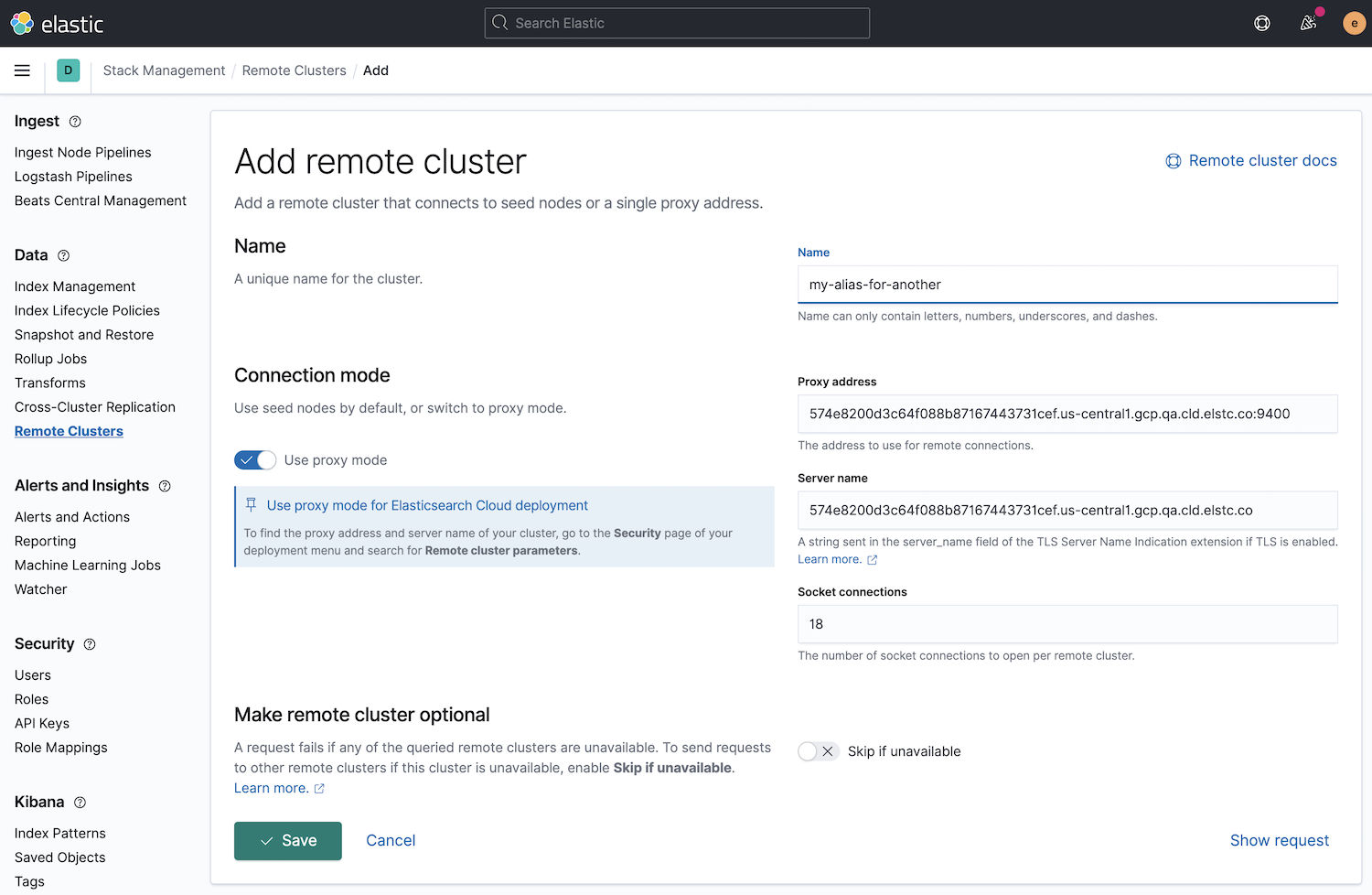 Remote Clusters UI in Kibana