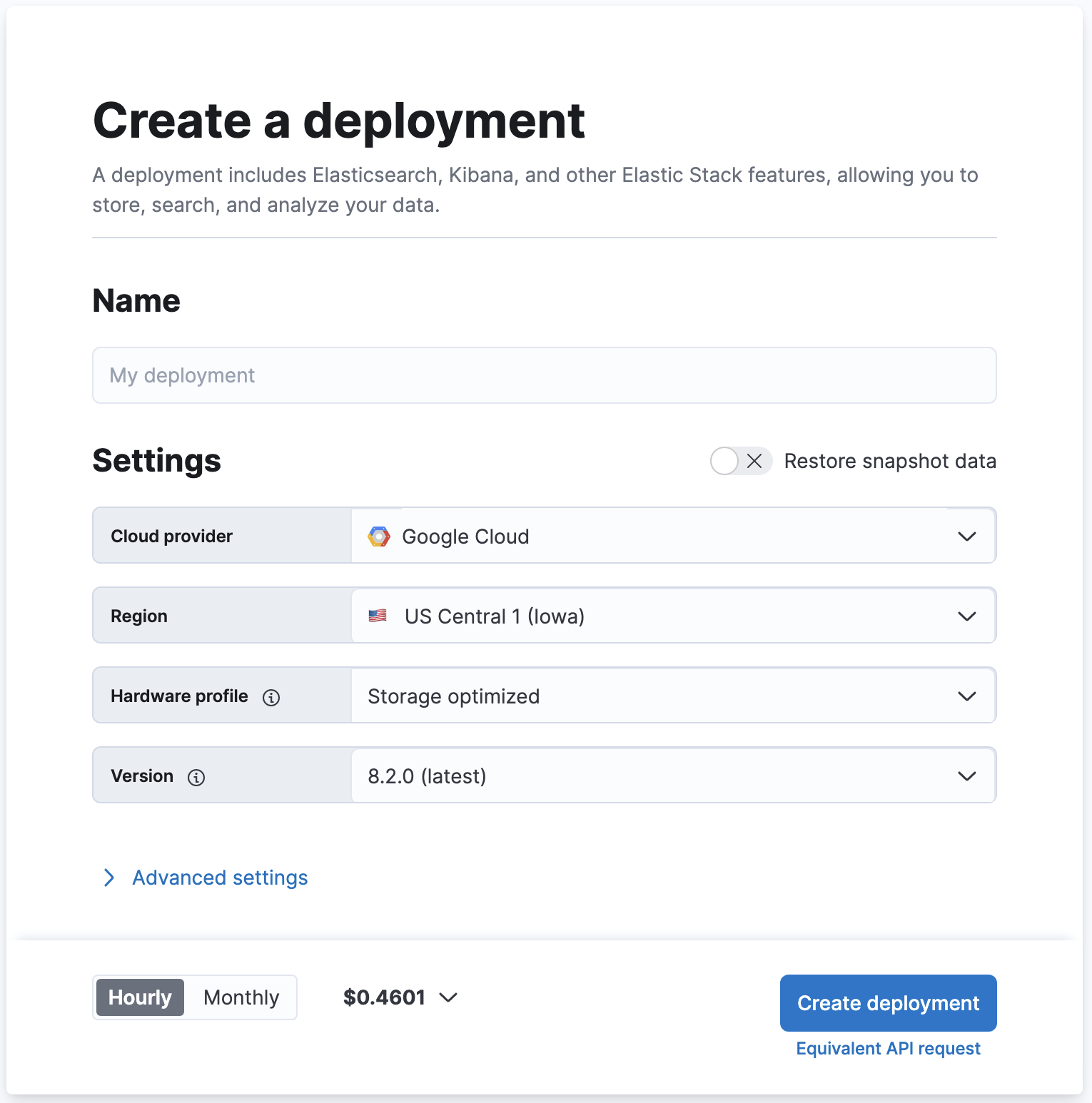 Create deployment