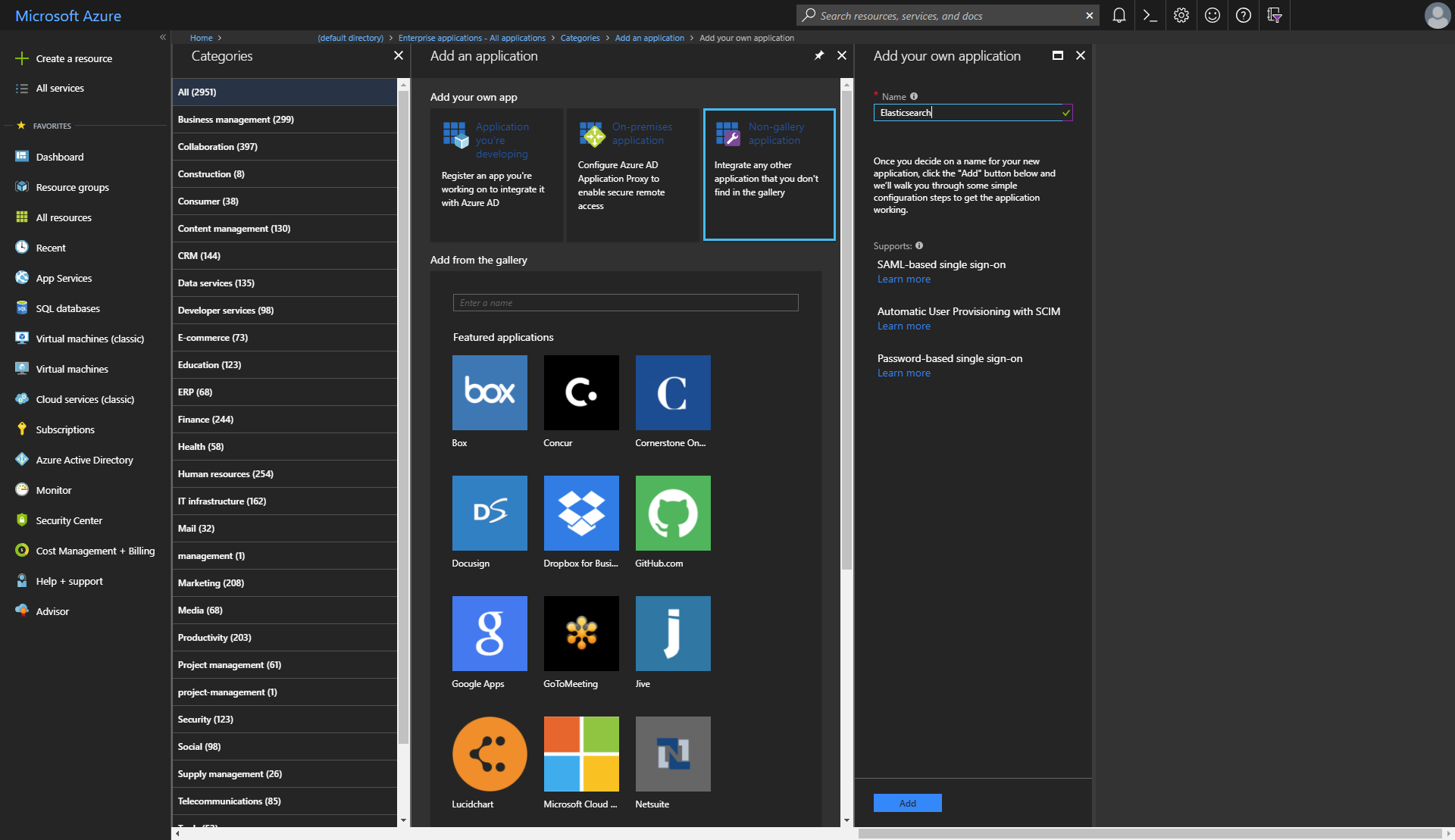 configure non gallery application