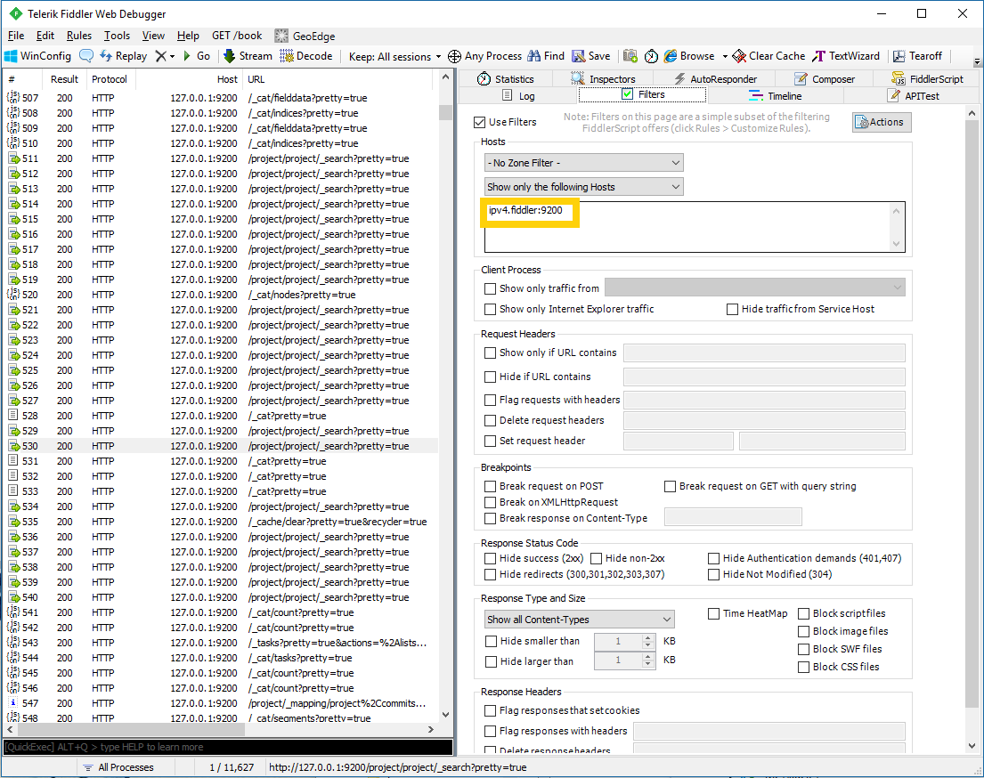 Capturing requests to localhost