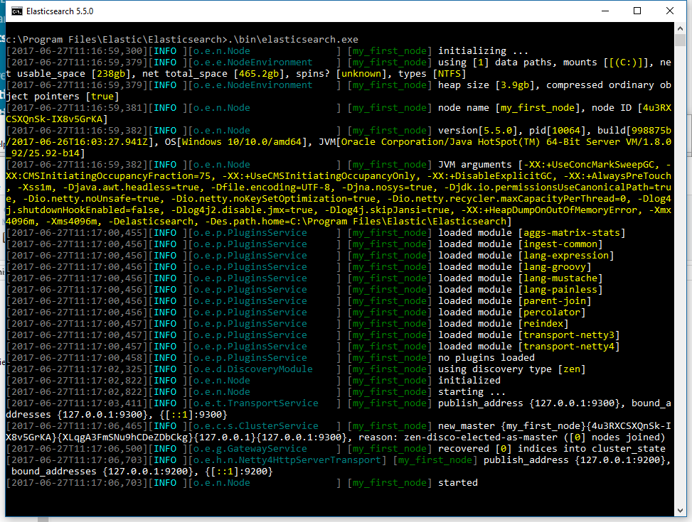 elasticsearch exe