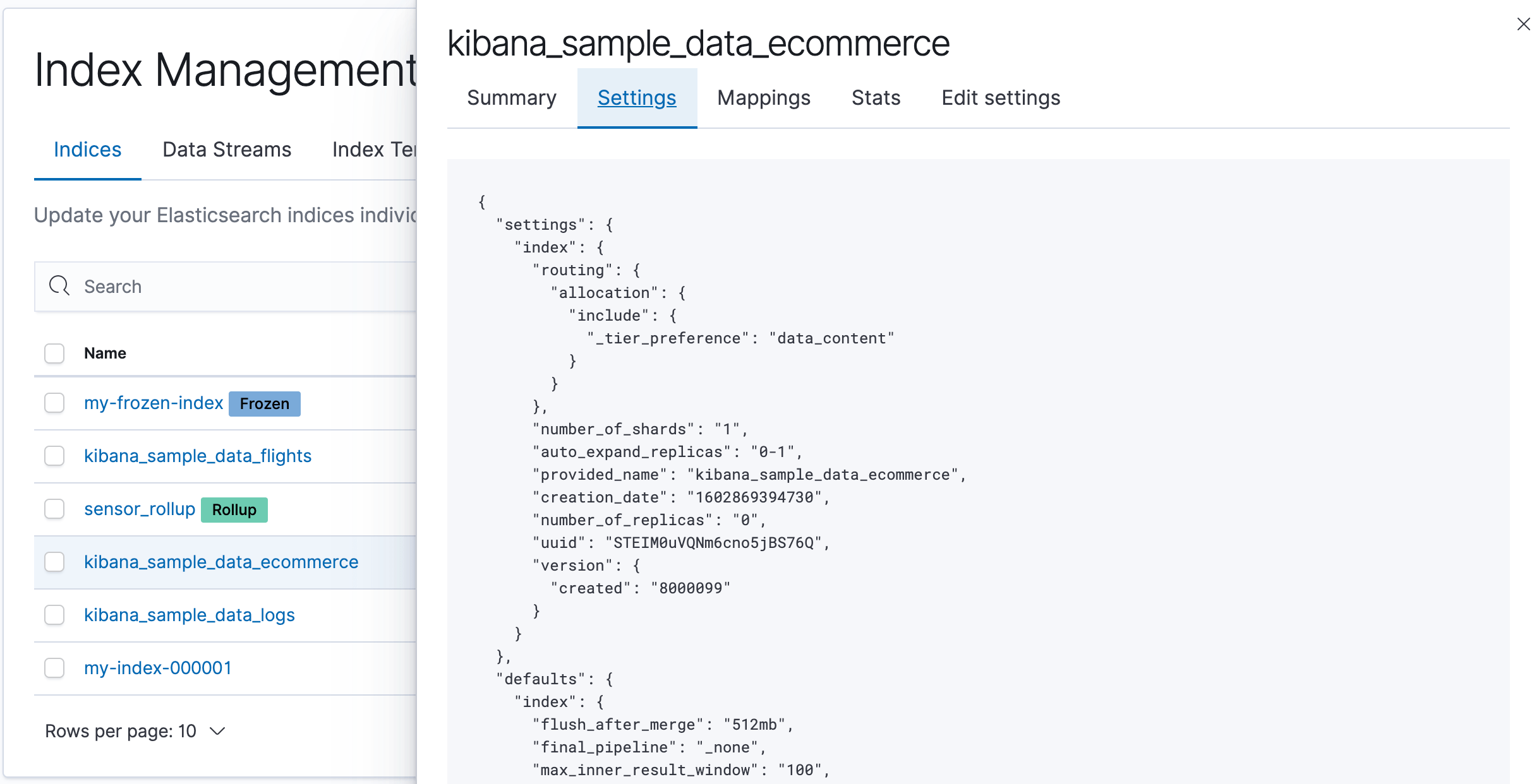 Index Management UI