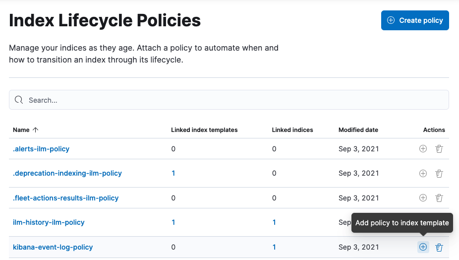 index lifecycle policies