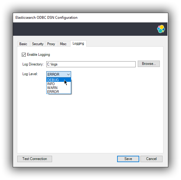 dsn editor logging