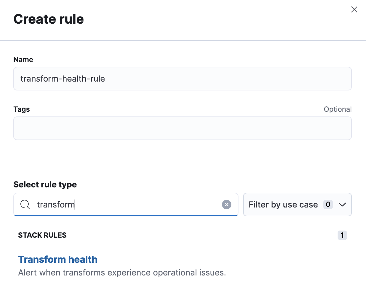 Creating a transform health rule