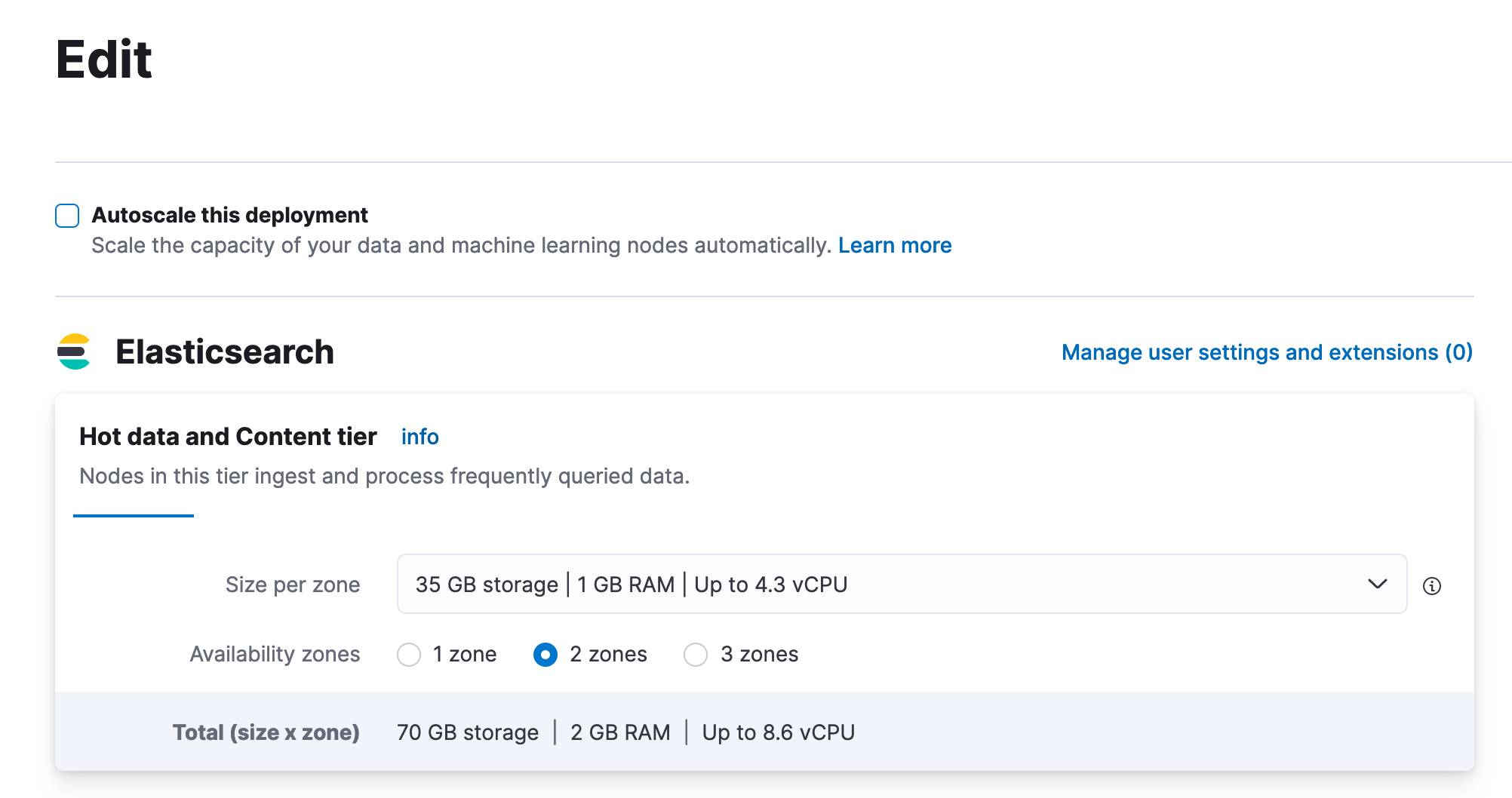 Enabling autoscaling