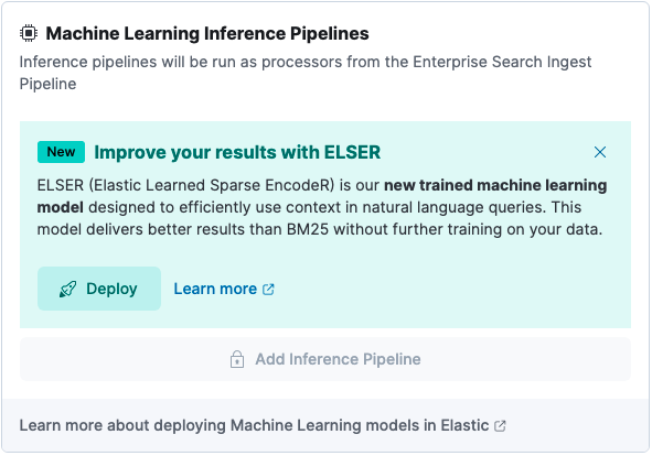 Deploy ELSER in a pipeline