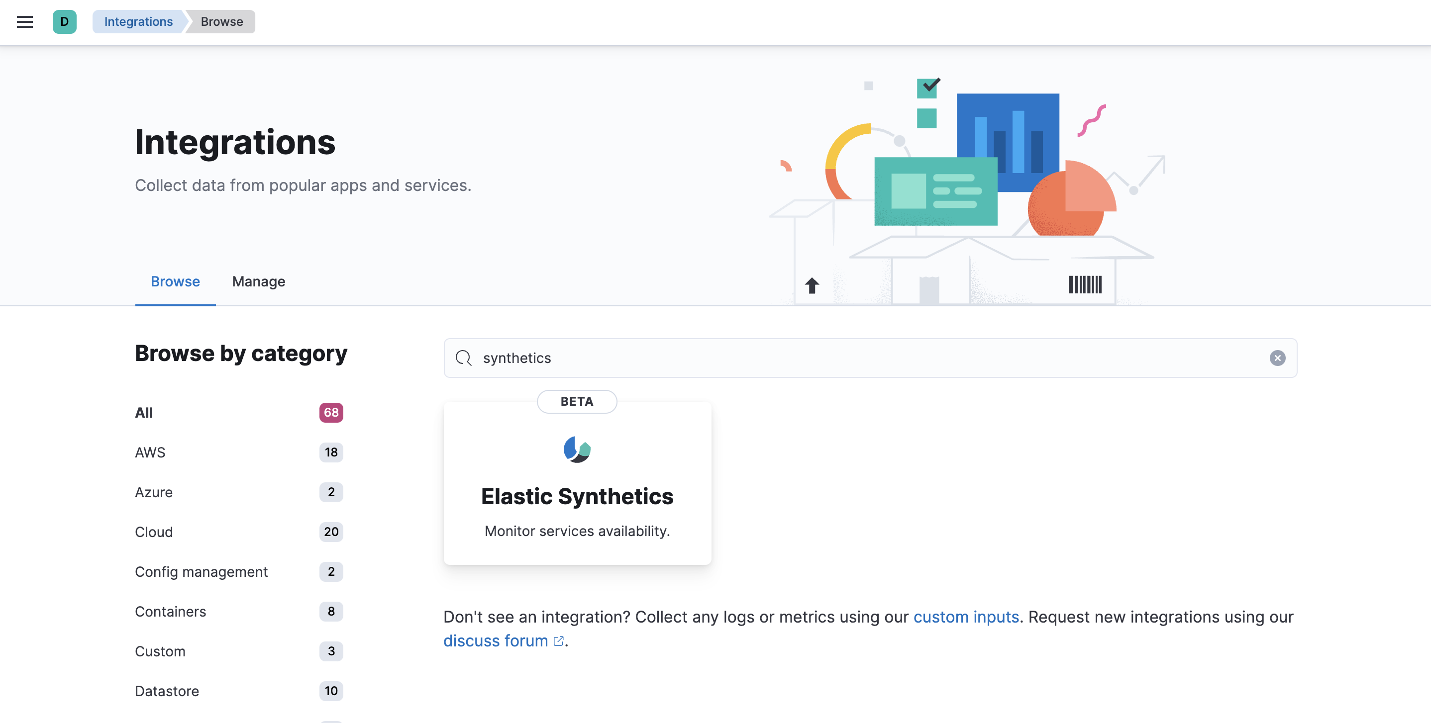 Fleet showing Synthetics integration