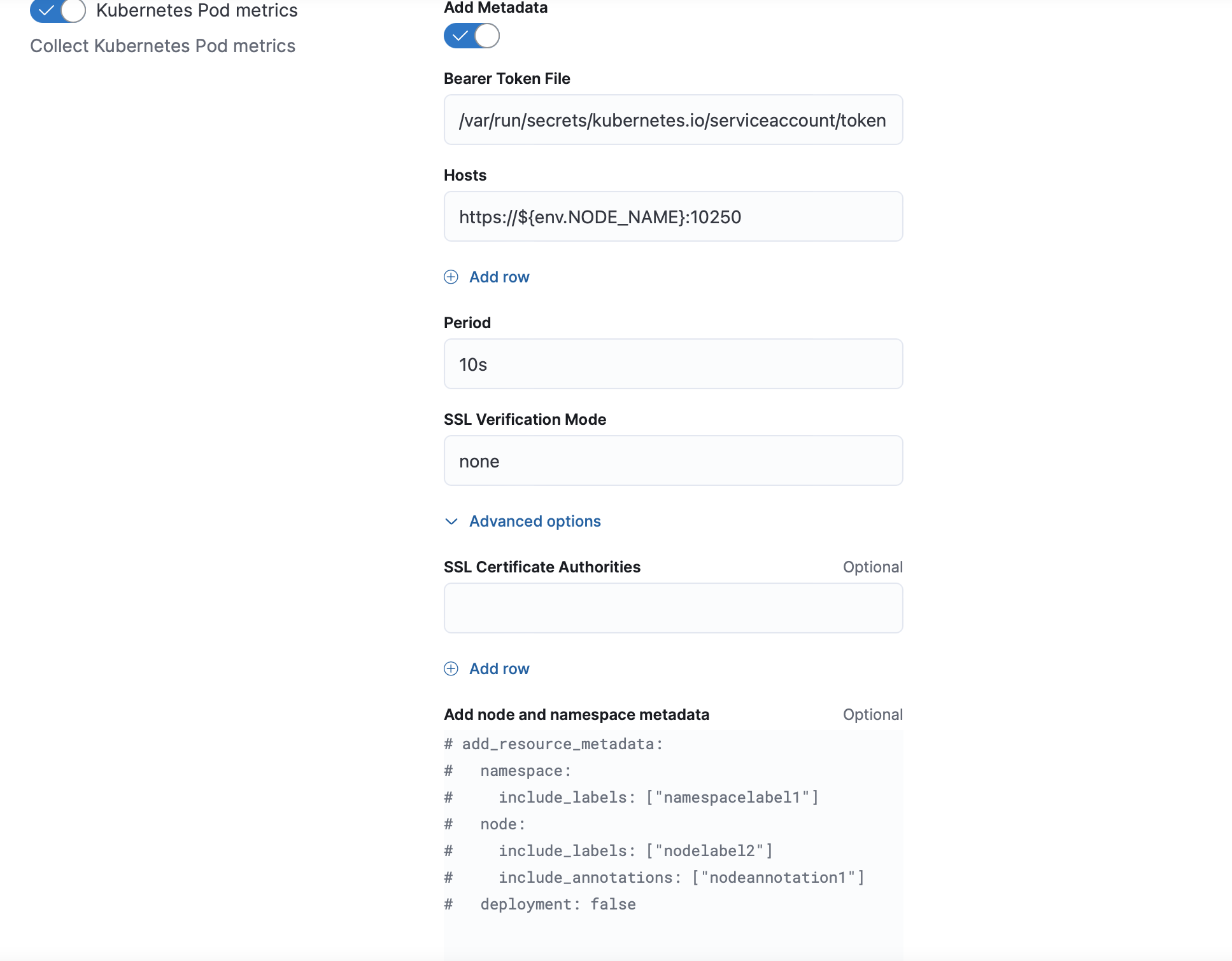 metadata configuration