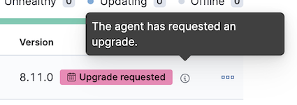 Granular upgrade details shown as hover text (agent has requested an upgrade)
