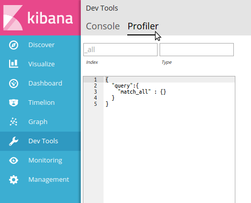 Opening the Search Profiler