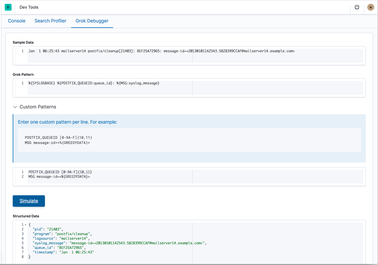 Debugging a custom pattern