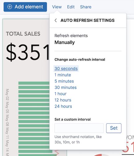 Element data refresh interval