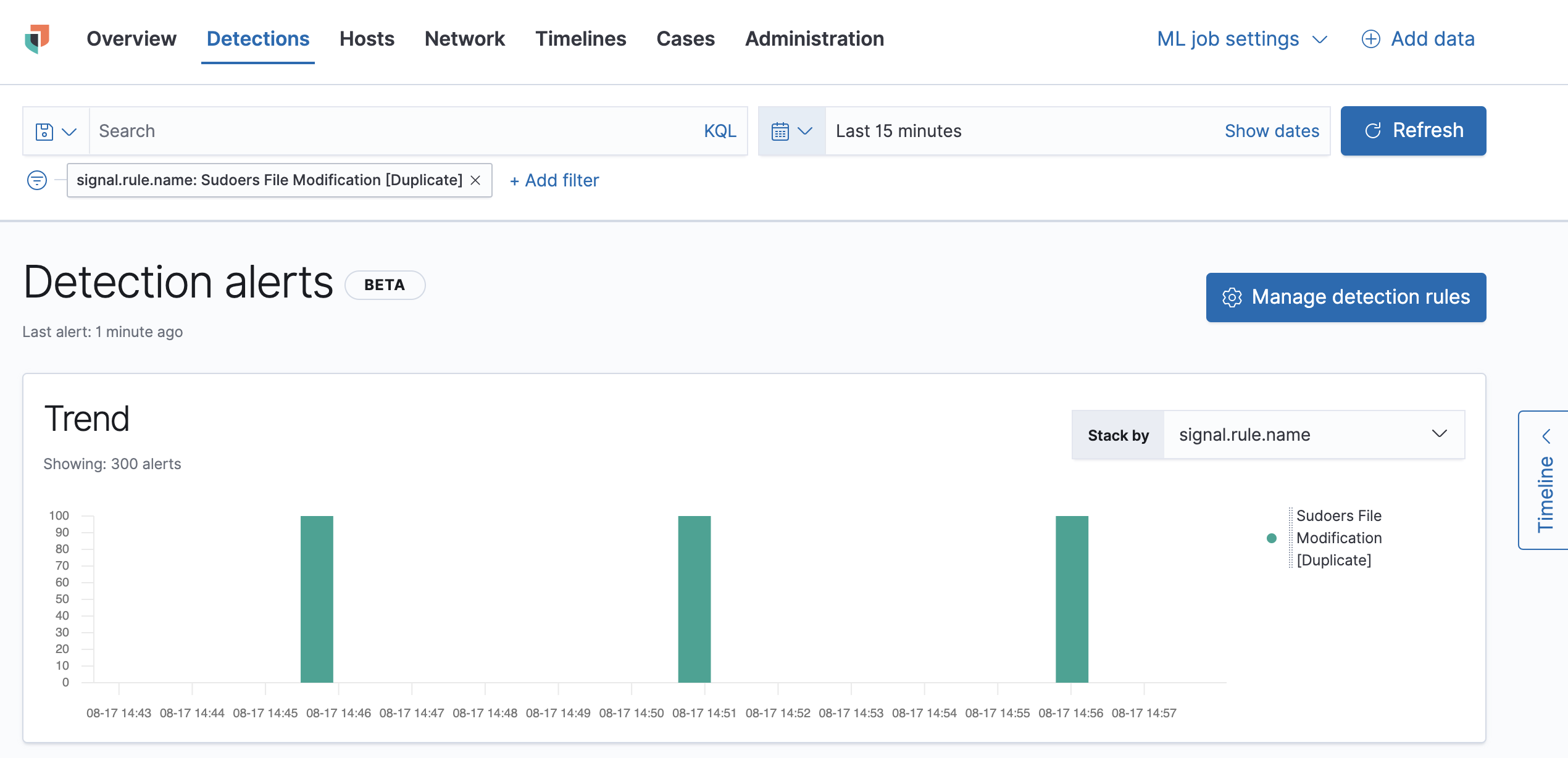 detections ui