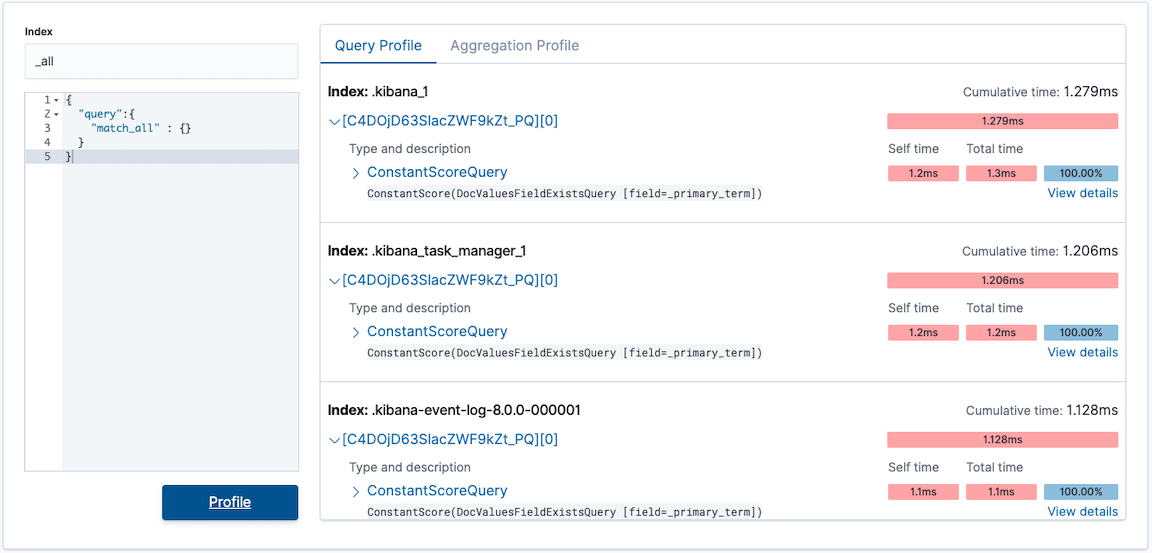 Search Profiler example