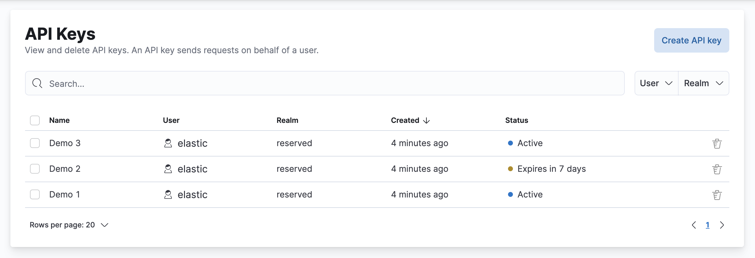 API Keys UI