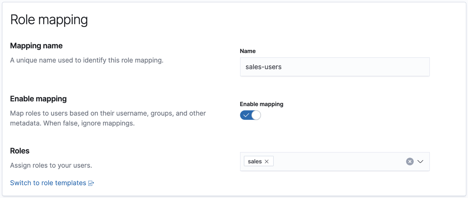 Create role mapping, step 1