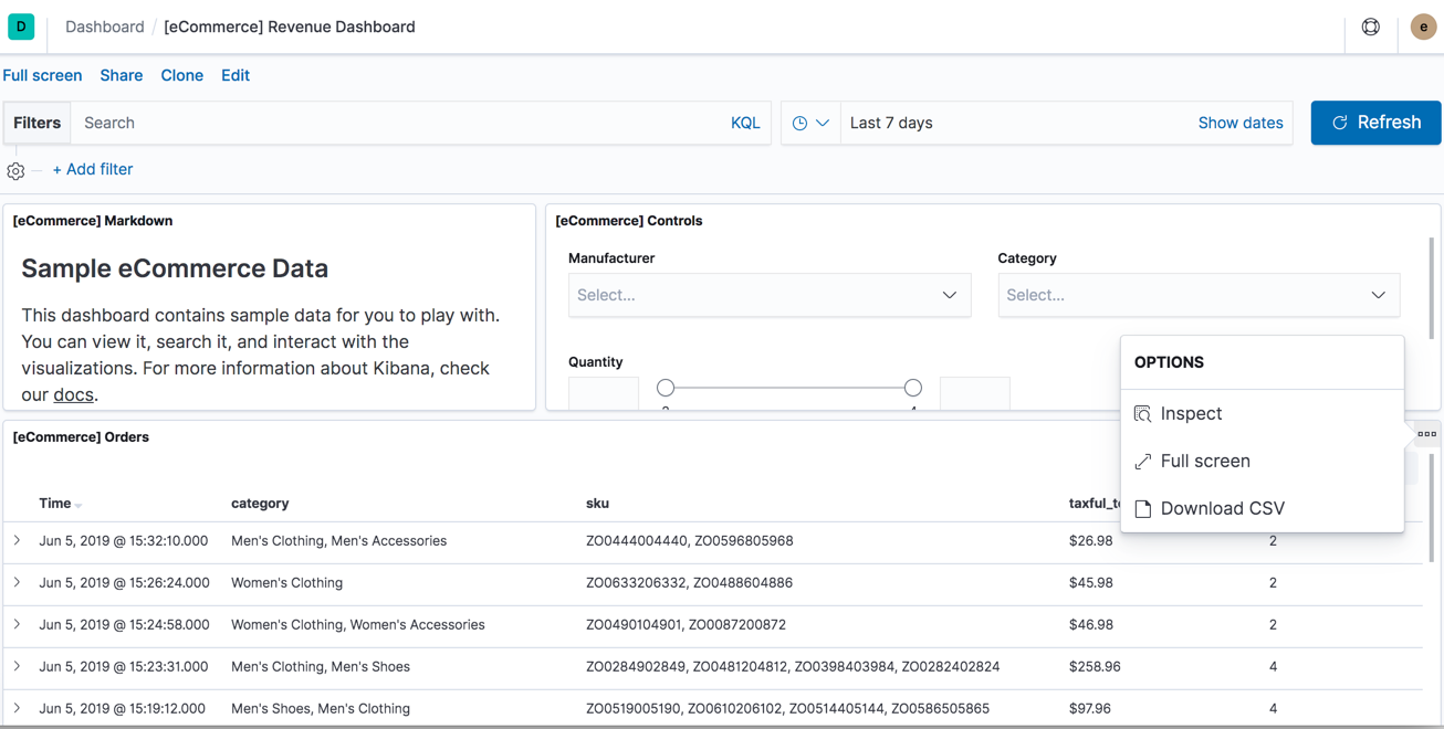 CSV export from saved search