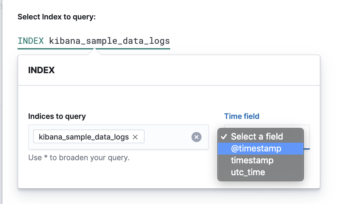 Choosing a time field