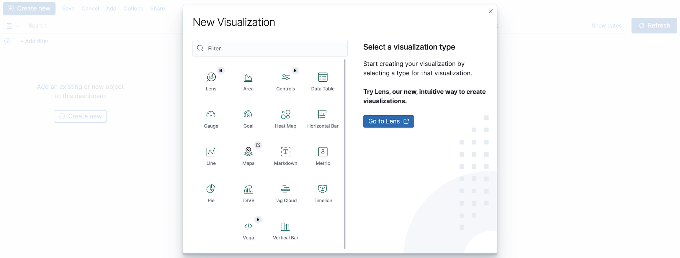 Example add new visualization to dashboard