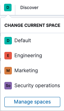 Change current space menu