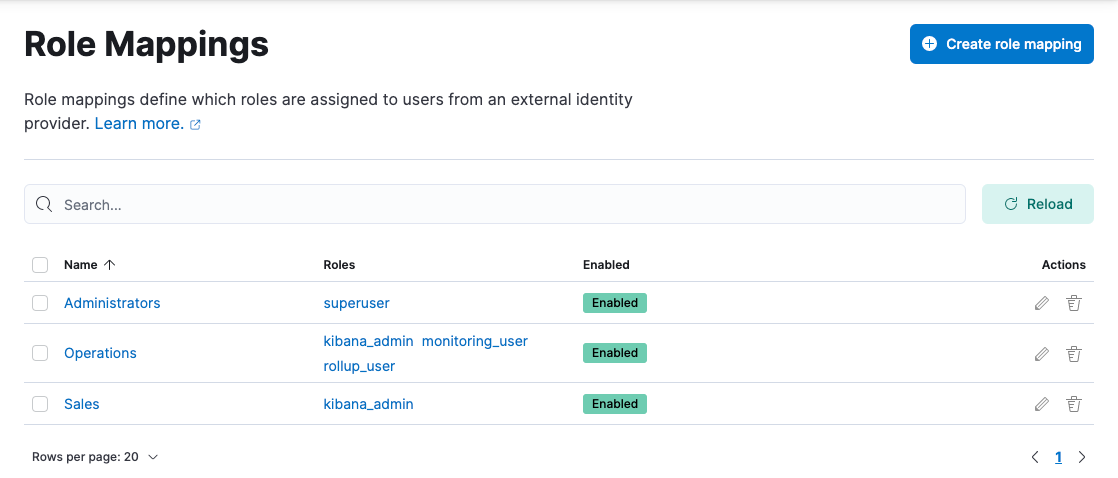 Role mappings