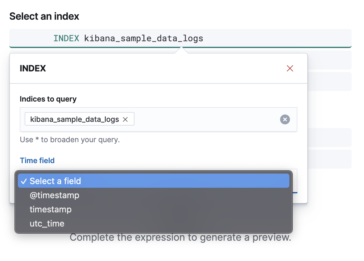 Choosing a time field