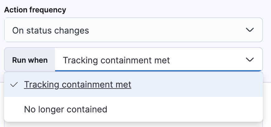 Action frequency options for an action