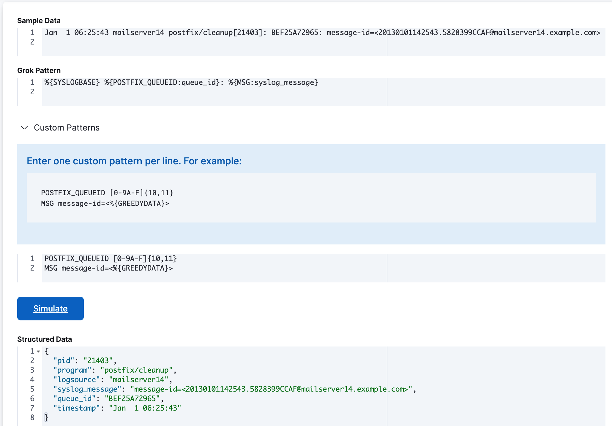 Debugging a custom pattern