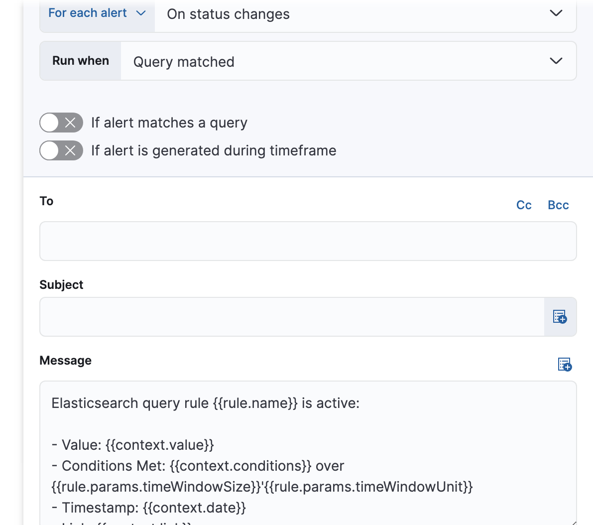 UI for defining a recovery action