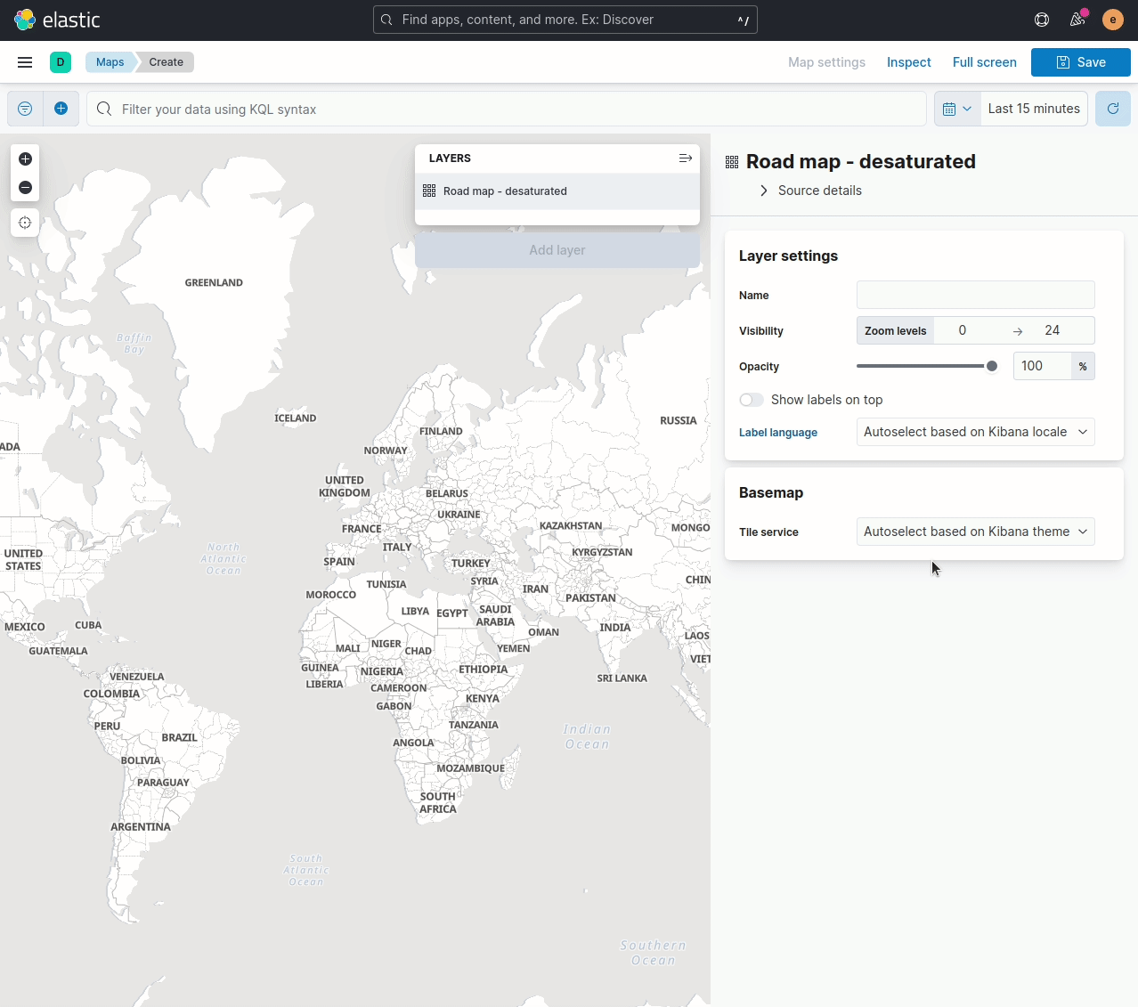 Menu for selecting a language for country and region labels