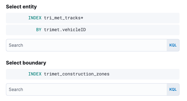 tracking containment configuration