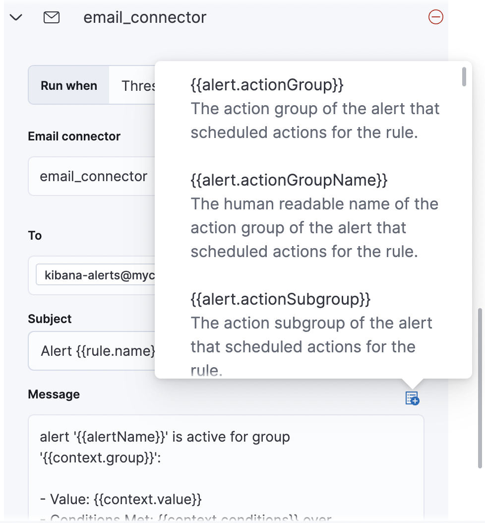 Passing rule values to an action