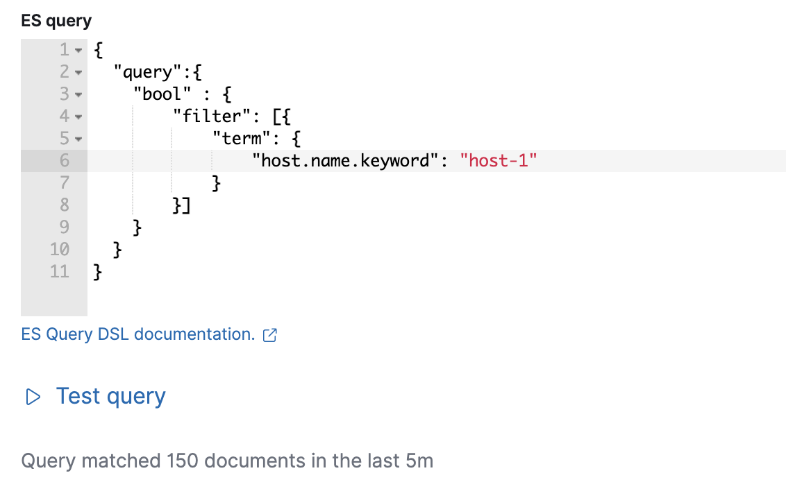 Test Elasticsearch query returns number of matches when valid