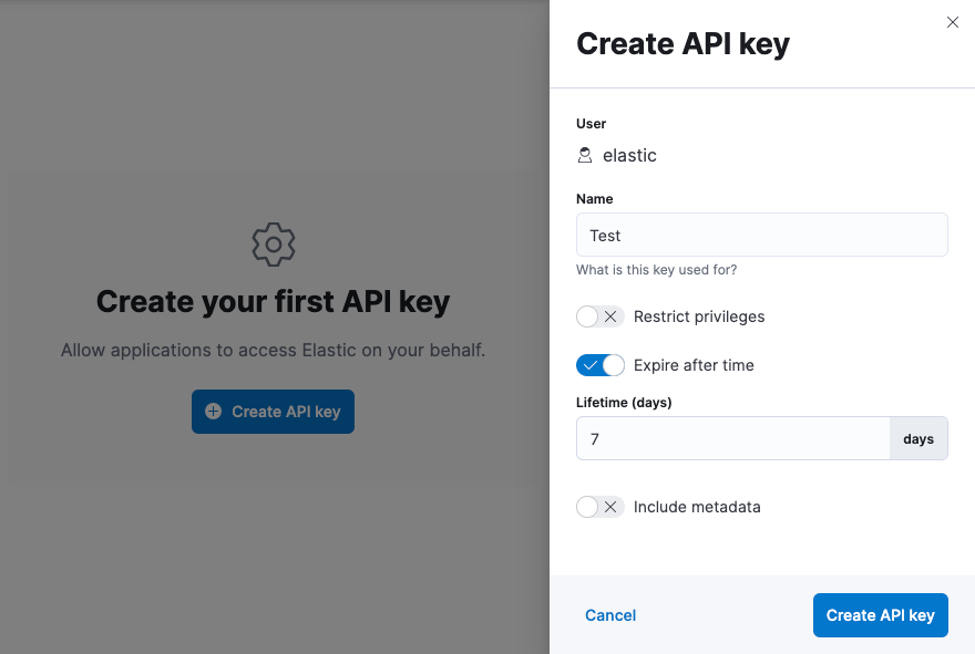 Create API Key UI