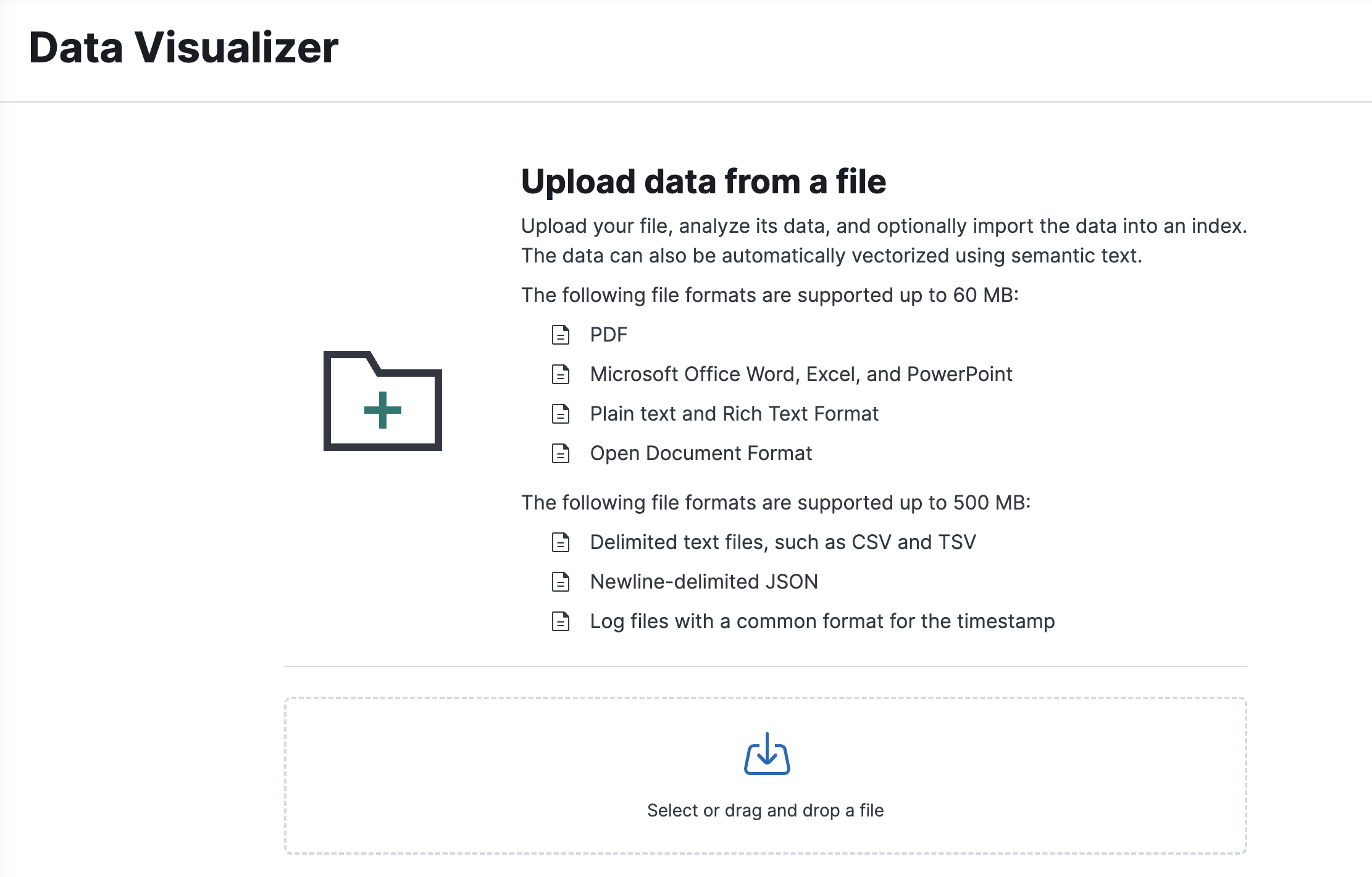 Uploading a file in Kibana