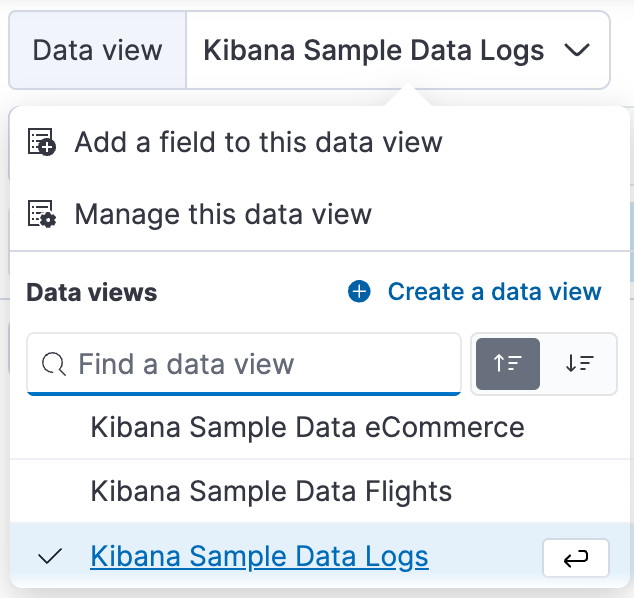 How to set the data view in Discover