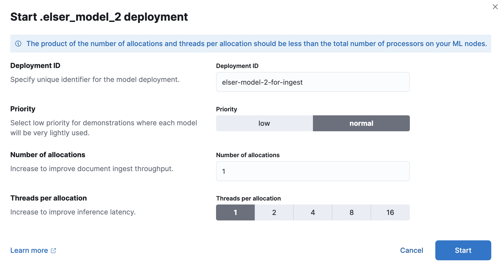 Deploying ELSER