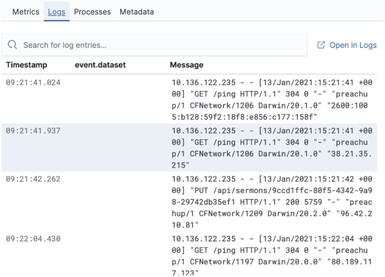 Host logs