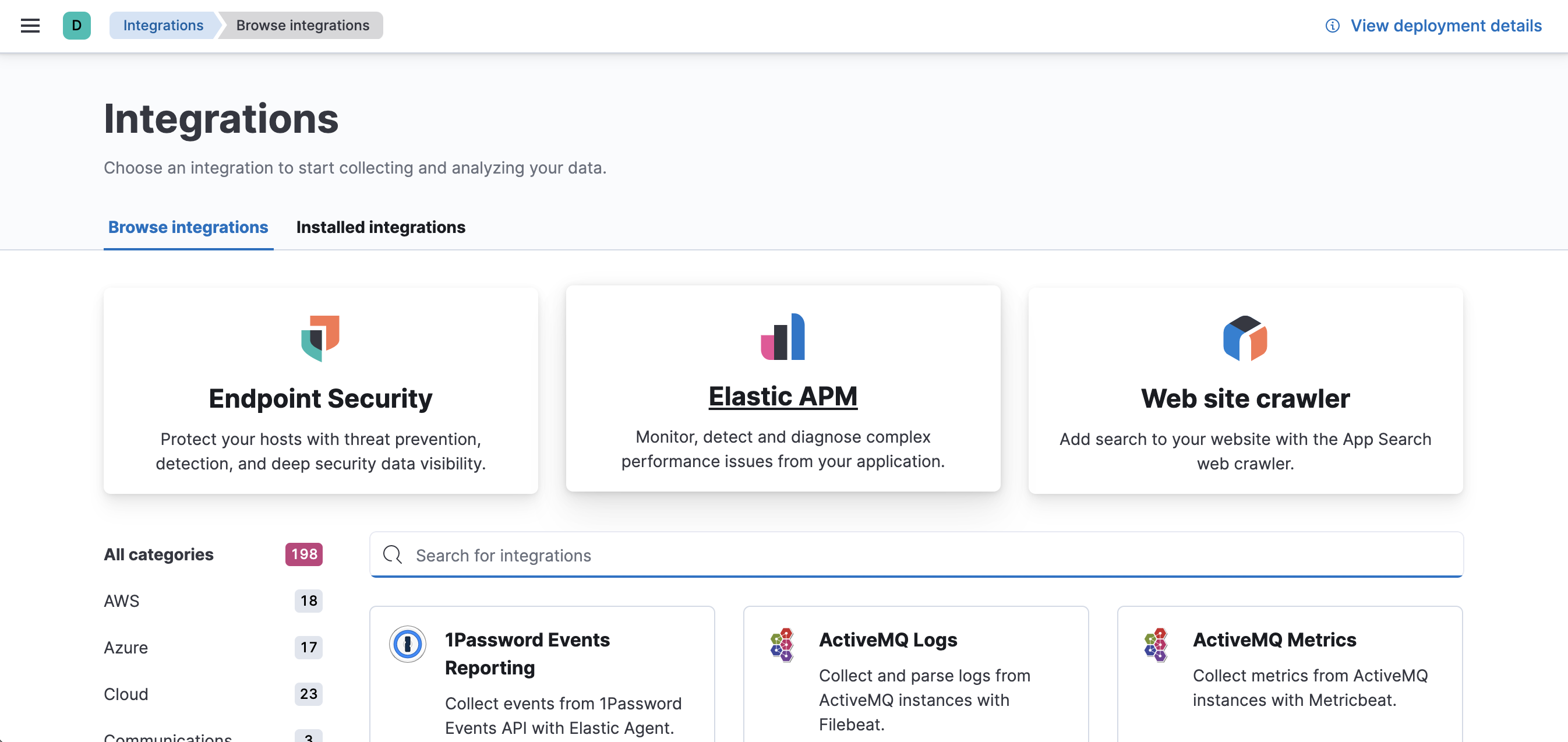 Fleet showing APM integration