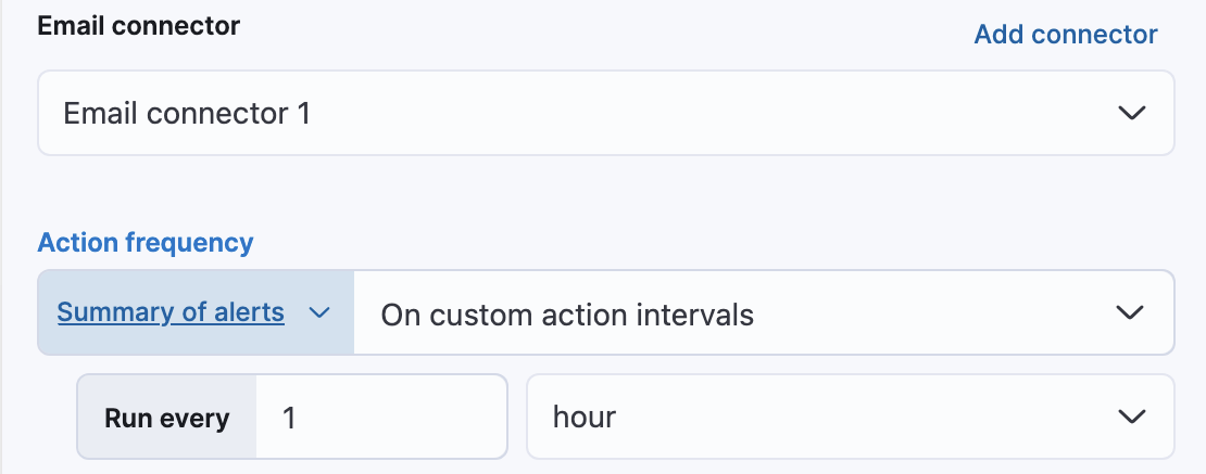 Action frequency summary of alerts