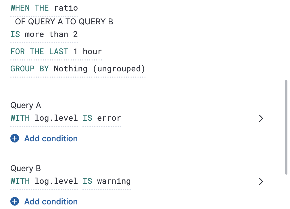 Log threshold ratio rule