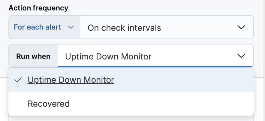 Action frequency for each alert